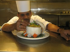 Bombay Brasserie - Chef with ayurvedic food