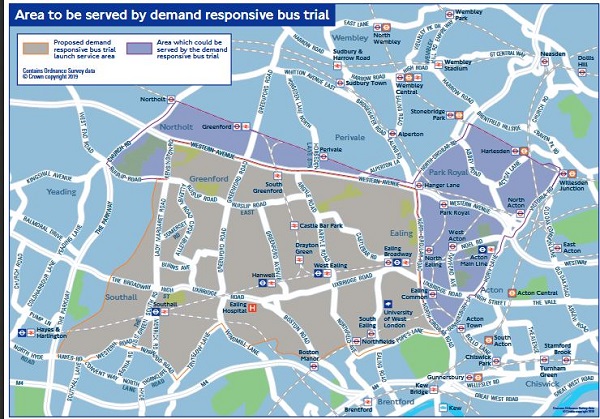 ealing on demand bus