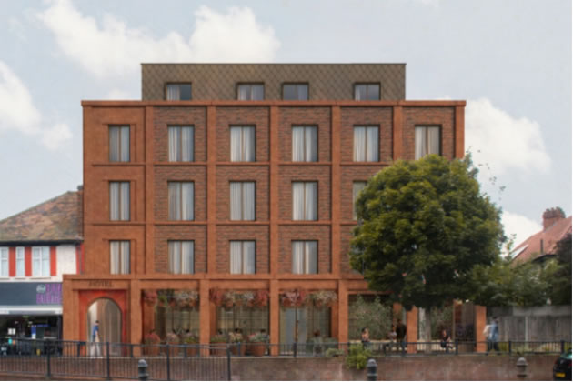 Graphic of the multi-storey hotel that could replace the existing East Acton Arcade