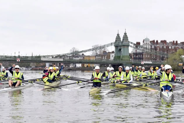 Local rowing clubs participate in protest