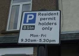 Resident permit sign