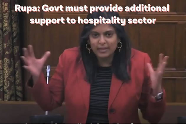 Rupa Huq gives speech on hospitality in Westminster Hall debate on 12 January