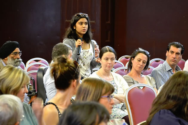 A question is asked at an Ealing Central and Acton hustings at the last election