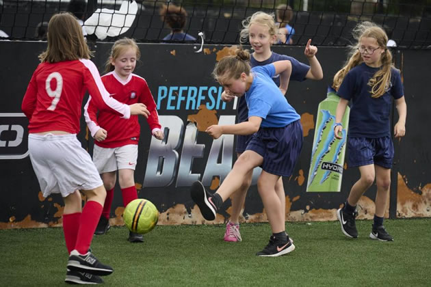 A dozen mini-matches were played on three pitches