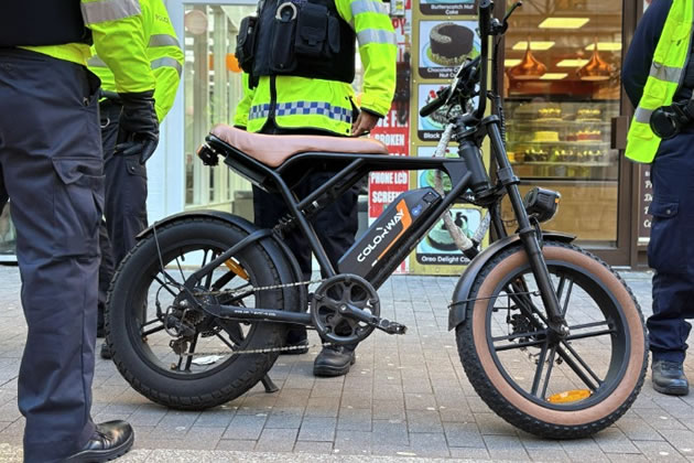 One of the illegal e-bikes seized by Hounslow Council and the Metropolitan Police. 