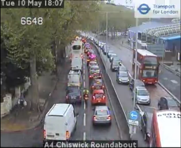 A4 closed west bound from Chiswick Roundabout to Ealing Road