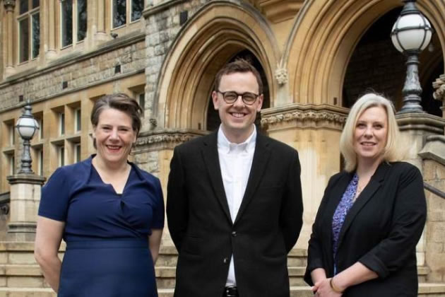 Peter Mason (centre) with Cllr Polly Knewstub and Cllr Louise Brett 