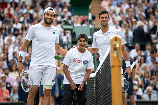 Sean Seresinhe, 13, performed the coin toss at the Gentlemens Singles Final in 2021