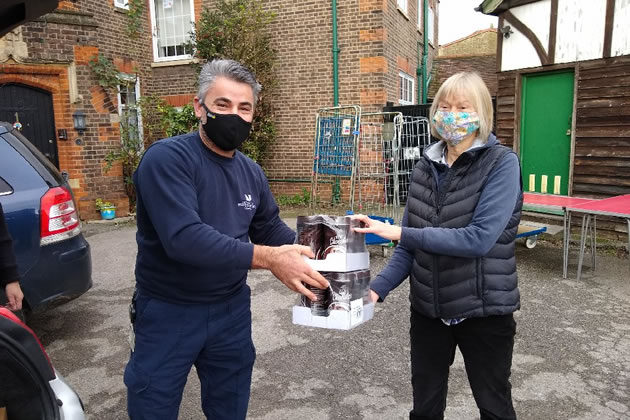 Ealing Foodbank volunteers, Hilary Padmore and Carlos Goncalves